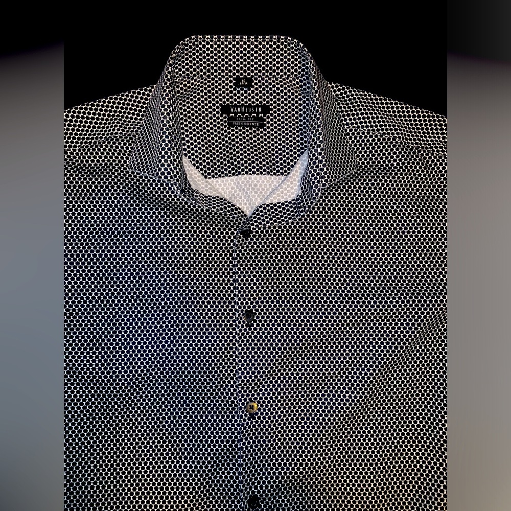 VAN HEUSEN | Black&White | Hex. Design | Slim Fit | Fresh Defense
